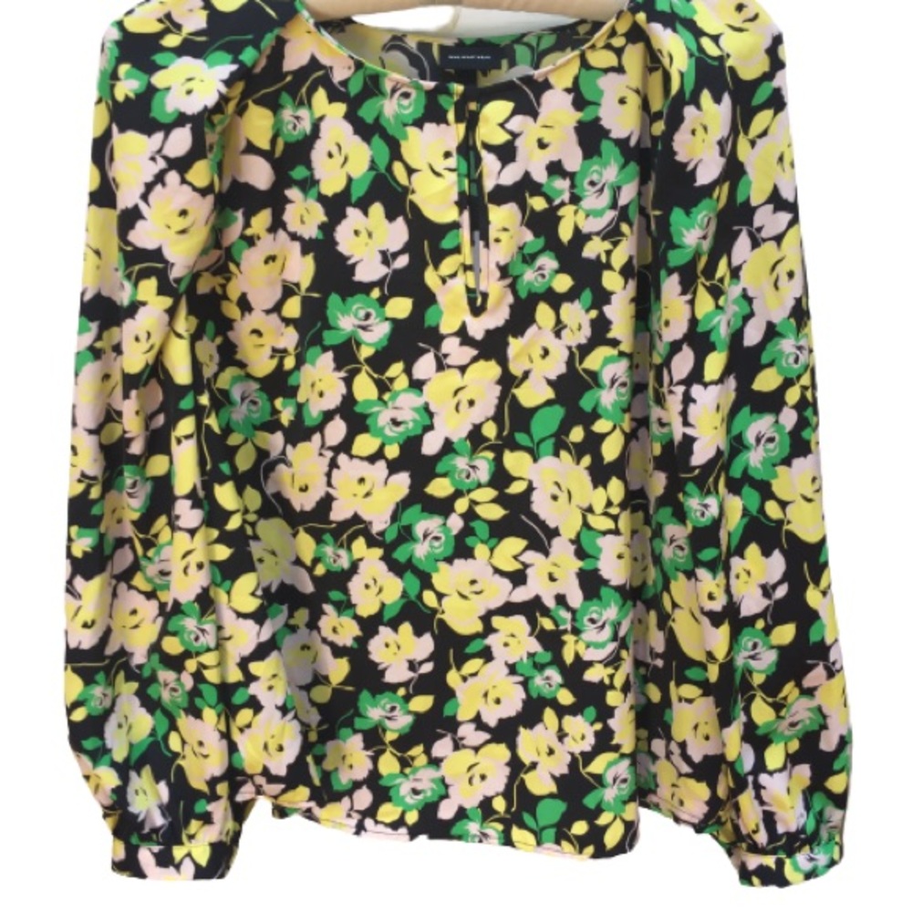 Who What Wear Floral Blouse NWT Size XXL Black and Yellow